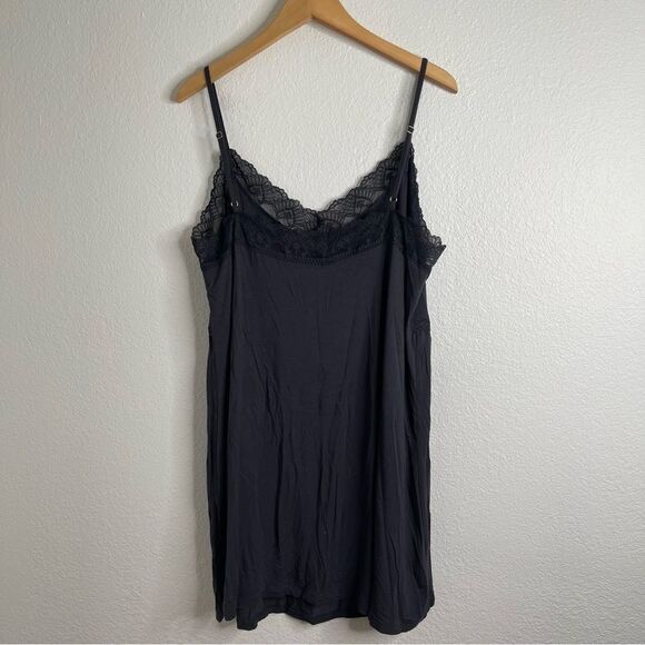Pretty You London Chemise Raven Dark Gray Slip Nightgown Size 16 - Picture 4 of 4